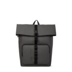KARL LAGERFELD JEANS Men's Coated Faux-Leather Roll Top Backpack, MAGNET, One size