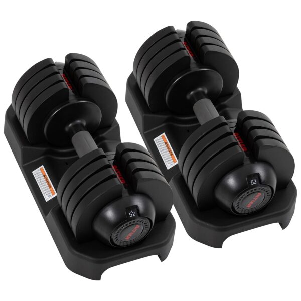 ALTLER Adjustable Dumbbell Set, 25/52LB Pair with Tray for Workout Strength Training Fitness, Adjustable Weight Dial Dum