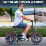 Caroma Peak - Patinete eléctrico de 1200 W/800 W/500 W con asiento, neumático grueso de 16 x 3 pulgadas, scooter eléctri
