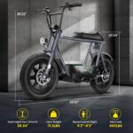 Caroma Peak - Patinete eléctrico de 1200 W/800 W/500 W con asiento, neumático grueso de 16 x 3 pulgadas, scooter eléctri