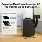 Aire acondicionado portátil doble manguera Whynter ARC-1280MX inversor NEX 13000 BTU SACC 10000 BTU control Wi-Fi voz co