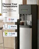 Dispensador de agua carga inferior EUHOMY WC003-X3BS para garrafón de 5 galones tres temperaturas caliente templada fría