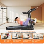 Caminadora plegable multifuncional ANCHEER 840533802876 3.5 HP con asiento para sentadillas inclinación ajustable capaci