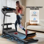 Caminadora plegable multifuncional ANCHEER 840533802876 3.5 HP con asiento para sentadillas inclinación ajustable capaci
