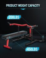 COZONY Versátil banco de prensa de pecho 3 en 1, máquina ajustable plana/inclinada/resistencia a la disminución con braz