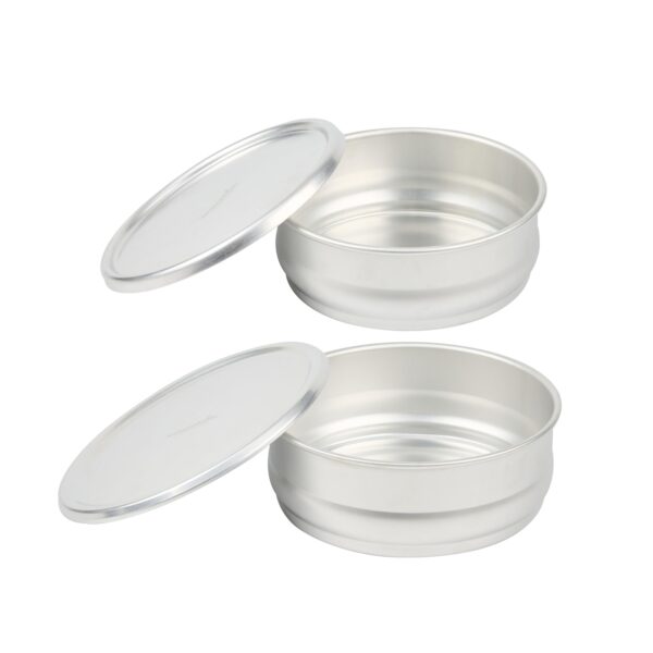 Juego de moldes para masa de aluminio Restaurantware Met Lux RWT2448S-MC 48 y 96 onzas con tapas apilables resistentes p