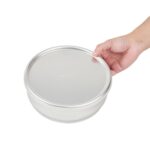Juego de moldes para masa de aluminio Restaurantware Met Lux RWT2448S-MC 48 y 96 onzas con tapas apilables resistentes p