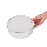 Juego de moldes para masa de aluminio Restaurantware Met Lux RWT2448S-MC 48 y 96 onzas con tapas apilables resistentes p