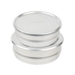Juego de moldes para masa de aluminio Restaurantware Met Lux RWT2448S-MC 48 y 96 onzas con tapas apilables resistentes p