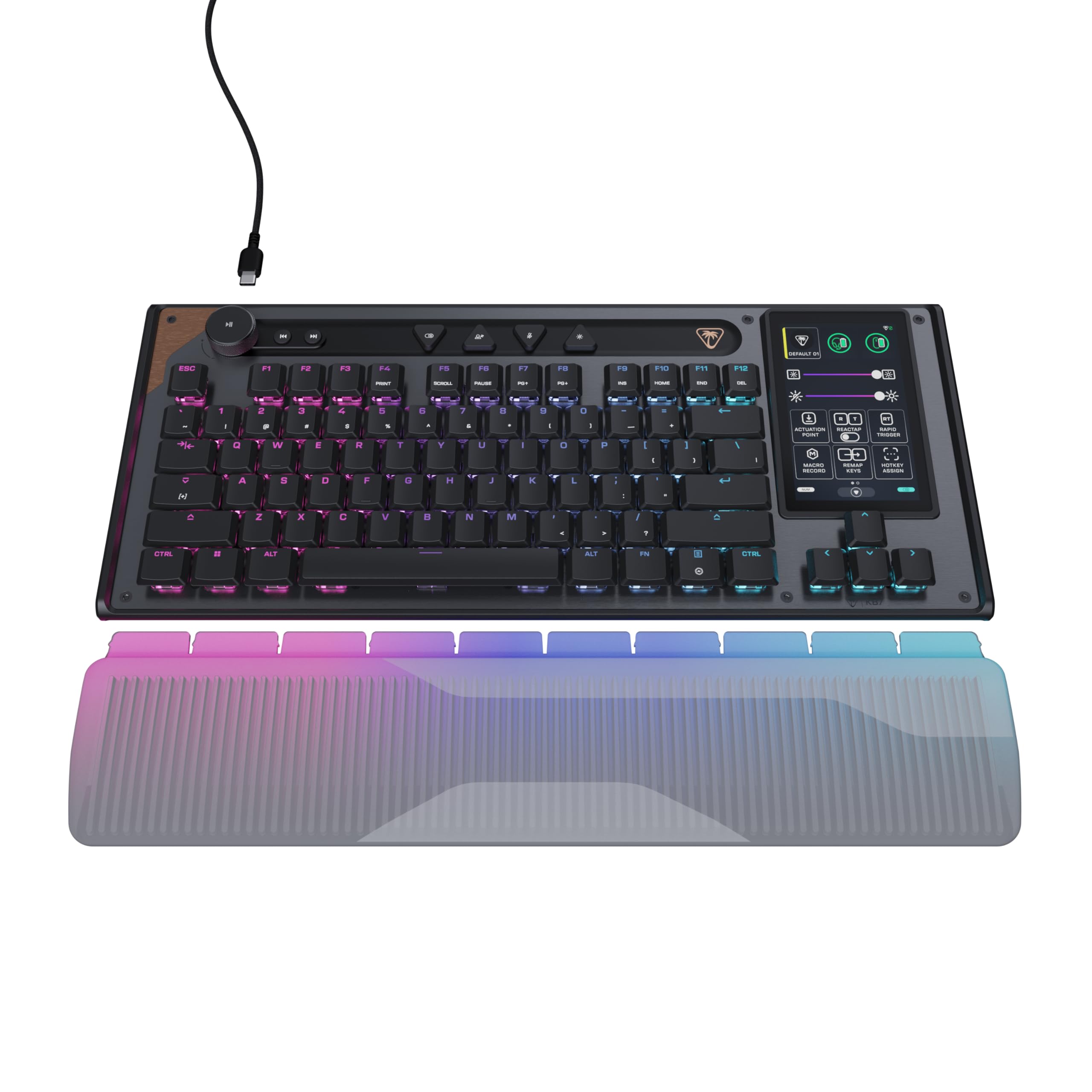 Version 1.0.0 Teclado con Cable Turtle Beach Command Series KB7 TKL TBK-2004-01-US Pantalla Táctil 4.3 Pulgadas Interruptores Hall Tit