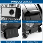 Ventilador Industrial Tambor Takywep 30 Pulgadas – 6,000 CFM, 3 Velocidades, Motor 330W, Ruedas de Hule