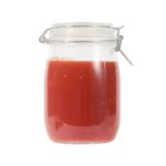 Frasco de vidrio con tapa bisagra Restaurantware RWG0454C-MC transparente 37 oz lavavajillas apto organizador cocina dul