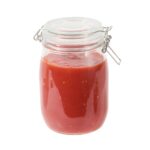 Frasco de vidrio con tapa bisagra Restaurantware RWG0454C-MC transparente 37 oz lavavajillas apto organizador cocina dul