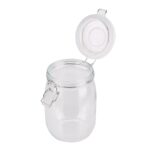 Frasco de vidrio con tapa bisagra Restaurantware RWG0454C-MC transparente 37 oz lavavajillas apto organizador cocina dul