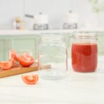 Frasco de vidrio con tapa bisagra Restaurantware RWG0454C-MC transparente 37 oz lavavajillas apto organizador cocina dul