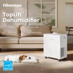 Deshumidificador Portátil Hisense ALDH50KP26 50 Pintas Bomba Integrada Silencioso Tanque 18 Pintas Para Sótano Hogar