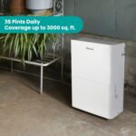 Deshumidificador Portátil Hisense ADH35K26 35 Pintas para Espacios hasta 3,000 pies cuadrados, Cubo Deslizante, Drenaje