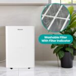 Deshumidificador Portátil Hisense ADH35K26 35 Pintas para Espacios hasta 3,000 pies cuadrados, Cubo Deslizante, Drenaje