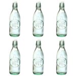 Botellas de vidrio con tapa hermética oscilante 10 Strawberry Street 7AJ720 transparentes con relieve 34 onzas juego de