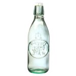 Botellas de vidrio con tapa hermética oscilante 10 Strawberry Street 7AJ720 transparentes con relieve 34 onzas juego de