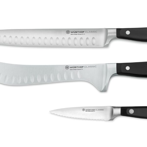 WÜSTHOF Classic 3-Piece BBQ Hollow-Edge Carving Knife Set 1060160303