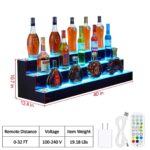 Repisa de bar LED 3 niveles GAOMON 9OB-S9sMolymTaxx452l-1 con portabotellas 40 pulgadas control remoto y app para decora