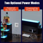 Repisa de bar LED 3 niveles GAOMON 9OB-S9sMolymTaxx452l-1 con portabotellas 40 pulgadas control remoto y app para decora