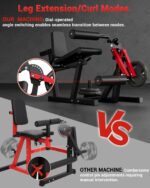Leg Extension Wave Machine Adjustable 4-in-1 Lower Body Workout Equipment 700lbs Capacity Seated Home Gym Strength Train
