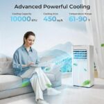 Aire acondicionado portátil 4 en 1 Electactic OL-A016FN06N3 10000 BTU enfría hasta 42 metros cuadrados ventilador deshum