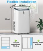 Aire Acondicionado Portátil Electactic OL-BA012C-10CD-C 14000 BTU enfría hasta 65 metros cuadrados modo ventilador y ref