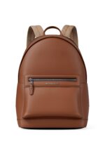 Michael Kors Men's Jet Set Backpack, Silver-Tone Hardware/Matte Pebble Leather/Luggage