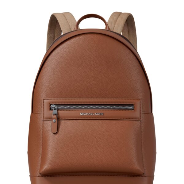 Michael Kors Men's Jet Set Backpack, Silver-Tone Hardware/Matte Pebble Leather/Luggage