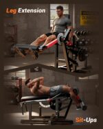 Leg Extension Machine Adjustable Home Gym Strength Trainer Heavy Duty Steel Ergonomic Ankle Restraint Compact Fitness Eq