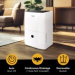 Deshumidificador Whirlpool WHHD501PAW 50 Pintas Energy Star con Bomba para Hogar y Garaje