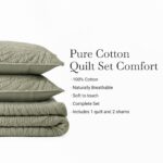 Edredón Harbor House HHD14-1965 100% algodón stone washed con bordado hoja percale King verde salvia certificado Oeko-TE