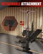 Weight Bench Set for Home Gym, 7-in-1 Multifunctional Foldable Bench Press with Squat Rack, Leg Extension & Curl, LAT Pu
