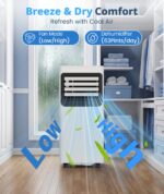 Aire acondicionado portátil Electactic OL-A016TE06N3 10000 BTU 4 en 1 enfriamiento deshumidificador ventilador modo sile