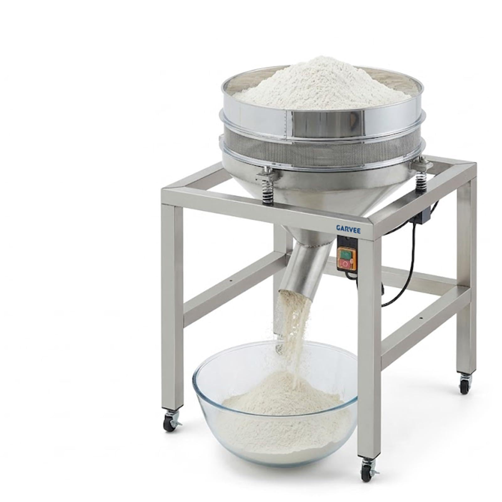 Version 1.0.0 Máquina automática de tamiz de polvo, coctelera eléctrica de tamiz de harina con 40 mallas y 100 mallas de acero inoxida