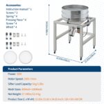 Máquina automática de tamiz de polvo, coctelera eléctrica de tamiz de harina con 40 mallas y 100 mallas de acero inoxida