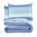 Juego de edredón Darien a rayas Southern Tide WestPoint Home 1C53250 algodón 3 piezas reversible certificado Oeko-TEX az