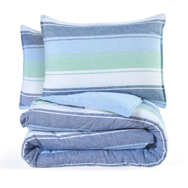 Juego de edredón Darien a rayas Southern Tide WestPoint Home 1C53250 algodón 3 piezas reversible certificado Oeko-TEX az