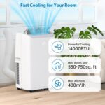 Enfriador evaporativo portátil exterior GarveeLife bgq-sDRL0ApUbg-xBRzb75bJ 14000 BTU refrigeración 3 en 1 deshumidifica