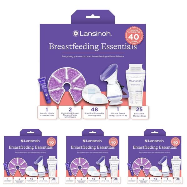 Lansinoh You've Got This - Kit esencial de lactancia materna para nuevas mamás, juego de regalo de 77 piezas con almohad