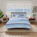 Colcha Reversible Southern Tide Darien WestPoint Home 1C53234 100% algodón rayas azul y blanco tamaño Full Queen certifi
