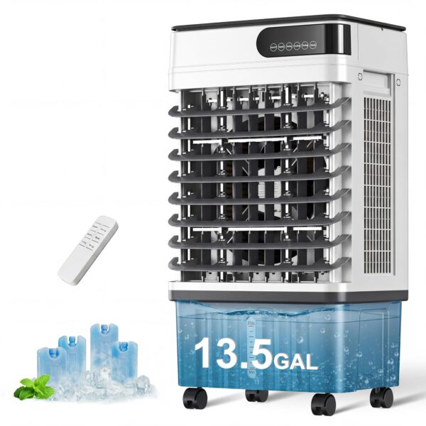 Enfriador Evaporativo Uthfy LFJ-03A-0415 41 pulgadas 3600 CFM tanque 13.5 galones oscilación 120 grados 3 modos 3 veloci