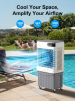 Enfriador Evaporativo Uthfy LFJ-03A-0415 41 pulgadas 3600 CFM tanque 13.5 galones oscilación 120 grados 3 modos 3 veloci