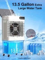 Enfriador Evaporativo Uthfy LFJ-03A-0415 41 pulgadas 3600 CFM tanque 13.5 galones oscilación 120 grados 3 modos 3 veloci