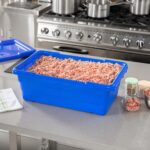 Caja de almacenamiento de alimentos apilable apta para lavavajillas y congelador Restaurantware RWT2449BL-MC plástico 63