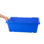 Caja de almacenamiento de alimentos apilable apta para lavavajillas y congelador Restaurantware RWT2449BL-MC plástico 63