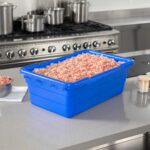 Caja de almacenamiento de alimentos apilable apta para lavavajillas y congelador Restaurantware RWT2449BL-MC plástico 63
